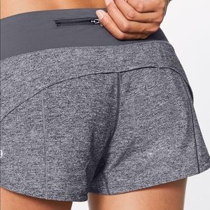 🏷 Lululemon grey speed up low rise shorts